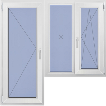 Балконный блок с двухстворчатым окном с одной активной стоворкой в доме П-111М